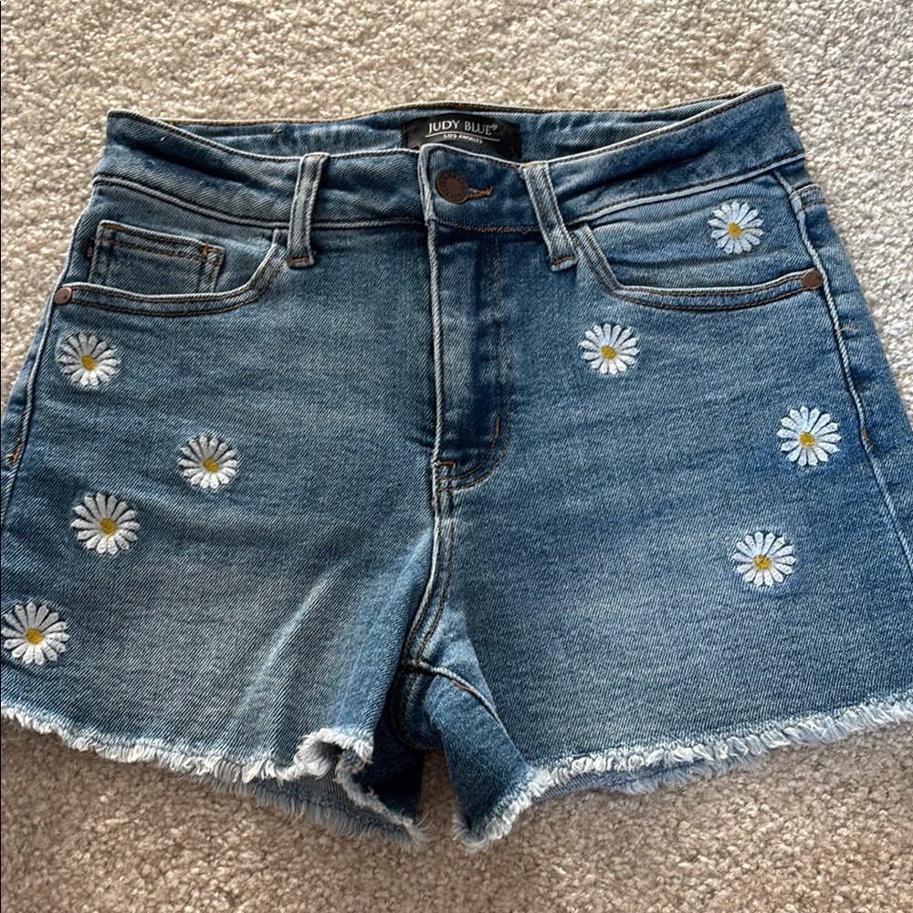Judy Blue Women's Denim Shorts with Floral Accents
